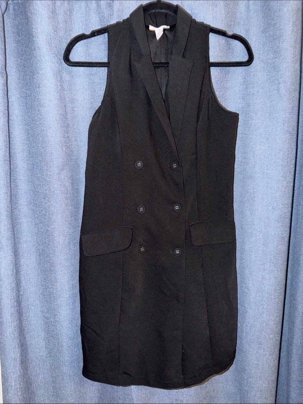 Sincerely Jules Black Sleeveless Double-Breasted Blazer Dress